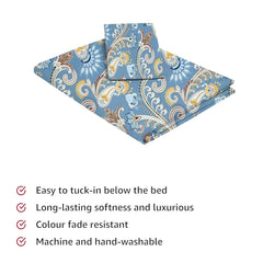 Floral Print Cotton 1 Single Bedsheet With 1 Pillow Cover - 60 X 90 Inches, Multicolor | Soft & Breathable Fabric, Skin-Friendly Bed Sheet For All Seasons