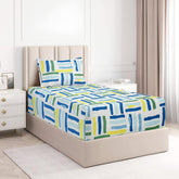 100% Cotton Single Bed Sheet With 1 Pillow Covers For Single - 60 X 90 Inches, Multicolor | Super Soft Premium Brushed Glace Cotton Bedsheet, Breathable & Wrinkle Free