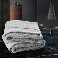 Spread Spain Resort Luxury Cotton Hand Towel 750 Gsm Maximum Softness & Absorbency, Ultra-Durable For Luxury Hotel & Spa Quality Hand Towel- Fog (2 Piece)