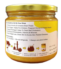 Natural A2 Gir Cow Bilona Ghee By Krushang | Traditionally Hand Churned Bilona Method Healthy Pure Desi Ghee Helps In Weight Loss | (250ml) 8.4 Ounce | Jar Pack