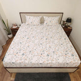 Polyester Single Bedsheet For Single Solid Bed Sheet With 2 Pillow Cover - 68 X 90 Inch, White | 186 Thread Count Breathable & Comfortable Fabric Bedsheet