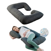 Pregnancy Pillow For Pregnant Women, C Shape Pillow For Sleeping, Grey Color | Maternity Pillow For Pregnancy Sleeping | Belly Support Pillow - Gift For Expectant Mother, Washable Cover
