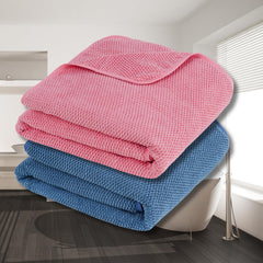 Fezora Microfiber Contler Bath Towels 700 Gsm | Large Size Bath Towel Soft & Absorbent Bath Towel For Men & Women (Peach & Dark Blue)- Pack Of 2