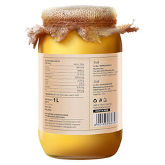 Natural Gir Desi Cow A2 Ghee By Jiva | Source Of Vitamins C, E & K Healthy Desi Ghee Perfect For Desserts | 1.3 Litre (1 Litr + 300ml) 43.9 Ounce | Jar Combo Pack