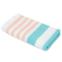 Mush 100% Bamboo Extra Large Bath Towels 290 Gsm | Ultra Soft, Absorbent, Quick Dry, Compact Cabana Styled Bath Towel For Men & Women (Peach & Turquoise)