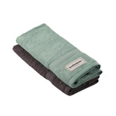 Bathriene Bamboo Hand Towels 400 Gsm | Ultra Soft & Absorbent Towel For Gym, Travel, Sports & Yoga (Midnight Grey & Garden Green) - Set Of 2