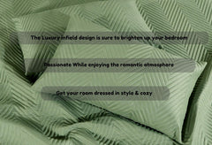 Luxurious Bedsheet For Double Bed With 2 Pillow Cover + 2 Cushion Cover - 90 X 100 Inches, Green | All Weather 5 Pcs Glace Cotton Ultrasonic TC - 280