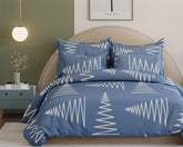 1 King Size Comforter With 1 King Size Flat Bedsheet & 2 Pillow Cover - (90x100 Inch) Dusk Blue | Perfect Gifts Set Wedding, Anniversary - 4 Pcs Bedding Set