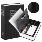 Label Book Locker Dictionary Stainless Steel Hidden Safe Jewellery Box, Cash Locker For Home & Office (18 X 12 X 5.5 Cm) Colour - Black, Lock Type - Combination