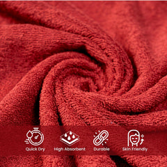 Akiko Home 100% Cotton Essential Series Face Towel 600 Gsm | Soft Absorbent & Durable Washcloth For Men & Women, Compact Travel Towel -Pack Of 4 (Maroon)