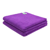Softspun Microfiber Cloth 350 Gsm | Thick Lint & Streak-Free Multipurpose Cloths Microfibre Towels - 2 Pcs (Purple)