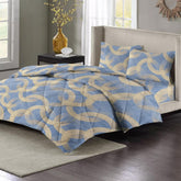 Bedding Set 1 Double Bedsheet, 2 Pillow Covers With 1 Comforter | 90 X 100 Inches, Grey & Beige | Perfect For Queen Bed Durable & Wrinkle Free - All Season Bedding