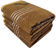 Hashirex Craft Men'S Pure Xxxl Cotton Bath Towel 1300 Gsm (Brown) - Pack Of 2