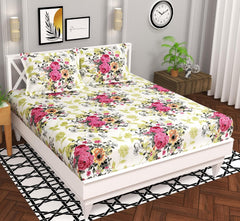 4 Double Bed Bedsheets With 8 Pillow Covers - 86 X 90 Inches, Multicolor | Soft Brushed Microfiber - Long Lasting & Wrinkle Free | Soft & Luxury Bed Sheet