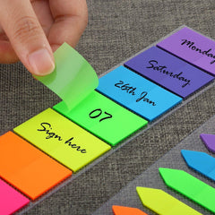 Arrow Flags Index Tab, Fluorescent Self Sticky Notes - 375 Pieces - 5 Colors | Pack Of 3