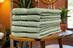 Solance Super Cotton Hand Towel 1000 Gsm | Ultra Soft & Super Absorbent Hand Towel (Olive Green) - Set Of 5