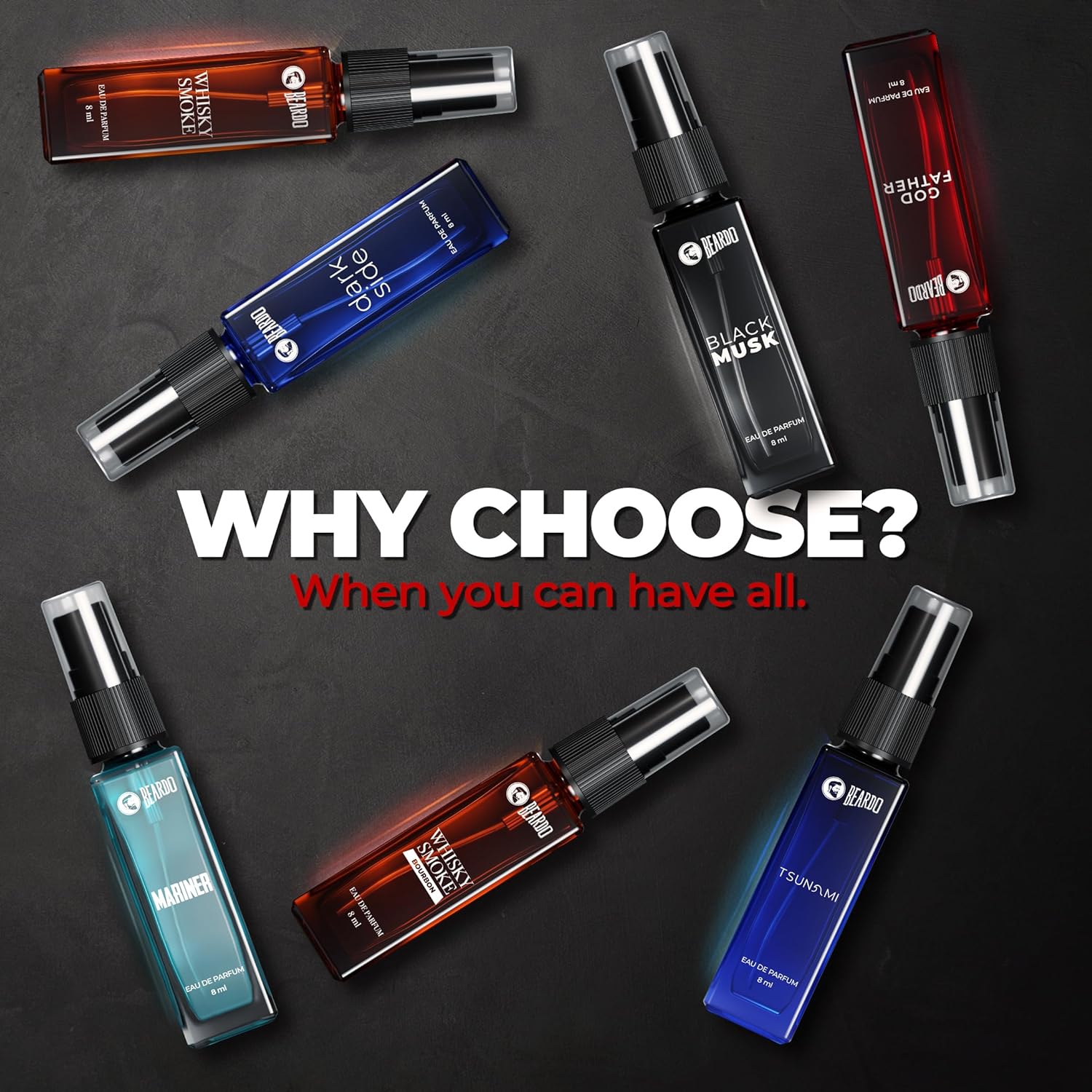 Beardo Legendary Assorted Perfume Gift Set 8ml Each 56ml 1.8 Fl.oz. Pack Of 7 | Perfect Gift Set For Boyfriend Beardo Legendary Assorted Perfume Gift Set 8ml Each 56ml 1.8 Fl.oz. Pack Of 7 | Perfect Gift Set For Boyfriend