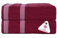 Casa Copenhagen Egyptian Cotton Exotic Hand Towel 400 Gsm (S Burgundy)- 2 Pcs