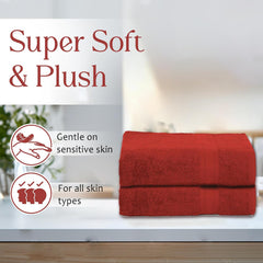 Ambra Linens Highly Absorbent Towels Set, 500 Gsm | 100% Cotton Soft And Plush All Seasons Use, Large Everyday Use, Durable (2 Pieces) | Rust