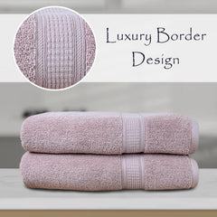 Rangoli 100% Cotton Fibre Bath Towel 1000 Gsm | Highly Durable & Super Absorbent Towel | Skin-Friendly & Quick Drying Luxury Towels (Peach) - Pack Of 2