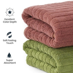 Urbanleaf Stripe Microfiber Hand Towels 170 Gsm | Gym & Workout Towels Pack Of 2 (Multicolor 4)