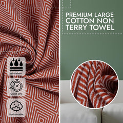 Ecosense Premium Large Cotton Non-Terry Bath Towels 300 Gsm | Soft Absorbent & Comfortable Bath Towels Large Size | Quick Dry Gym, Travel - Maroon (Pack Of 1)