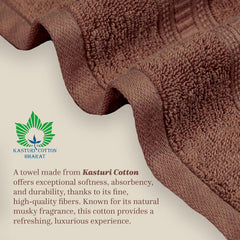 Mytrident Classic Kasturi Collection 1 Bath + 1 Small Bath & 2 Hand Towels 1200 Gsm | Highly Absorbent Towels For Bath - Willow Wood (Set Of 4)