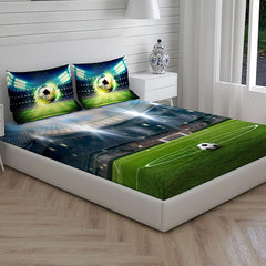 Cotton Bedsheet For King Size With Pillow Cover Set - 108x108 Inches, Green & Blue | Breathable & Light Weight, All Season Comfort-Ideal For Daily Use & Gifting Bedsheet