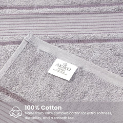 Akiko Home 100% Cotton Essential Series Bath Towel 400 Gsm | Soft, Absorbent, Quick Dry & Durable, Large Size Towel (Grey)