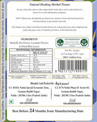 San-Cha Butterfly Pea Flower Herbal Tea - 25 Biodegradable Herbal Tea Bags | Cleansing Superfood, Stress Relief Tea - Lavender & Mint Tea Blend | Caffeine Free