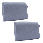 Ultimate Cervical Neck Pillow For Pain Relief Sleep, Premium Blue | Improves Posture & Spinal Alignment | Neck Cushion With Ultra Responsive Memory Foam & Skin Friendly Cover - Pack Of 2
