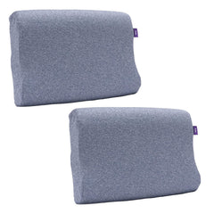 Ultimate Cervical Neck Pillow For Pain Relief Sleep, Premium Blue | Improves Posture & Spinal Alignment | Neck Cushion With Ultra Responsive Memory Foam & Skin Friendly Cover - Pack Of 2