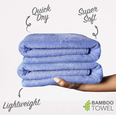 Heelium Bamboo Bath Towel 3x Softer & Quick Drying 400 Gsm Pack Of 2 (Iris)