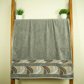 Rangoli Eartly Morgon 100% Cotton Bath Towel 600 Gsm | Durable Double Ply Cotton Bath Towel (Jacquard Border) - Green