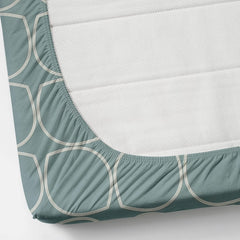 Feel Glace Cotton Elastic Fitted Single Bedsheet With 1 Pillow Cover - 36 X 78 Inches, Grey & White | Light Weight & Breathable-Beautiful Design Bedsheet