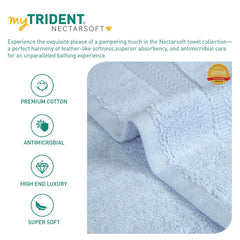 Mytrident Face Towels 600 Gsm | Nectar Soft Collection Wash Towel For Men & Women Face Towels - Grace Blue (3 Pcs)