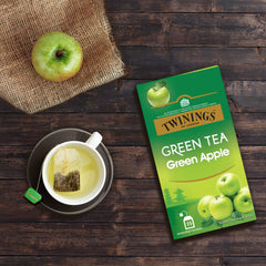 Twinings Green Apple Green Tea - 50gm, 1.7 Ounce, 25 Enveloped Tea Bags | Fruity & Indulgent, Unique Blend Of Origin Teas - Low Caffeine