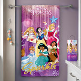 Sassoon Princess Disney Princess & Friends Sparkle Bath Towel 350 Gsm | Gentle, Super Absorbant, Easy Care Long Lasting Bath Towel For Kids