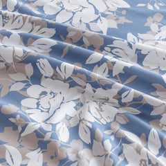 Cotton Flat Bedsheet With One Pillow Cover - 60 X 90 Inches, Blue & White | Perfect For Home Decor & Gifting | Soft Floral Bedsheet