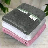 Heelium Bamboo Bath Towel 3x Softer & Quick Drying 400 Gsm (White, Grey, Peach)