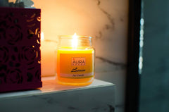 LEMON FRAGRANCE CANDLE JAR | PARAFFIN WAX | PERFECT FOR CANDLIGHT DINNER