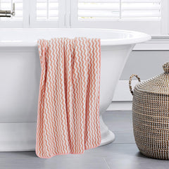 Spread Spain Microfiber Bath Towels 1 Kg | Coral Extra Soft Plush & High Absorbent Towel For Gym & Workout - Pack Of 2 (Peach)