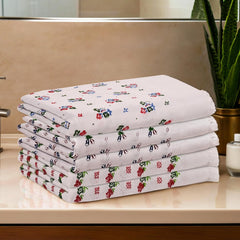 Kuber Industries Cotton Bath Towel 1500 Gsm | Soft & Comfortable Swimming & Bathing Towels & Gamcha (White)- Pack Of 5