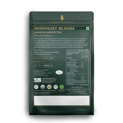 Luxmi Estates Midnight Bloom Jasmine Green Tea - 200gm, 7.05 Ounce, 100 Cups | USDA Certified Organic Tea - Low Caffeine Green Tea | Additives Free Darjeeling Green Tea