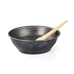 Pure Black Iron Bowl For Henna Mehendi Paste Hair Colour Bowl 8 Inches + Free 1 Hair Colour Brush