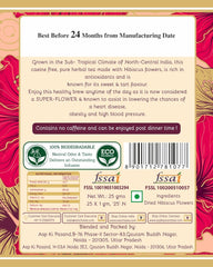 San-Cha Hibiscus Super Flower Herbal Tea - 25 Silky Tea Bags | Rich In Vitamin C, Helps Boost Immunity - Caffeine Free