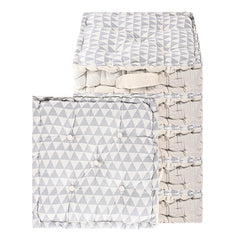 Soft & Comfortable Cotton Chair Cushion Pillow For Sitting, Triangular Print - Grey | Pillow For Office Work & Posture Support | Sitting Cushion & Back Rest For Chair | Pain Relief - Pack Of 6