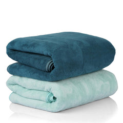 Glivary Microfiber Bath-Soft Towel 640 Gsm | With Hook Quick Dry Super Absorbent-Bath Towel For Men & Women (Greenish Blue & Green) | Pack Of 2