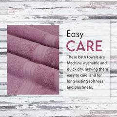 Ambra Linens Highly Absorbent Towels 500 Gsm | 100% Cotton Soft And Plush All Seasons Use, Large Everyday Use, Durable | 4 Pcs Hand Towel Set (Lilac)
