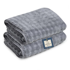 Enrich Homes Microfiber Bath Towels 900 Gsm | Large Size Super Soft Towel For Women & Men (Grey)- 2 Pcs
